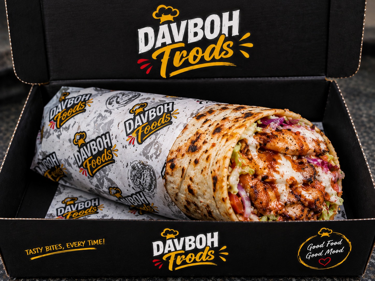 Freshly made shawarma wrap